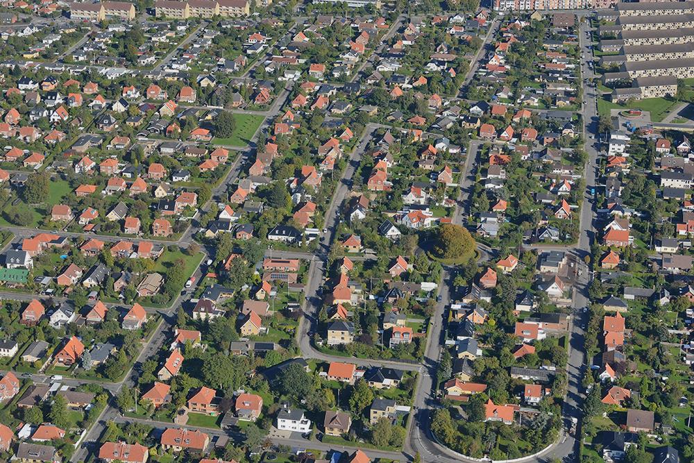 luftfoto af villakvarter